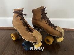 Vtg Riedell 130L Womans Jogger Suede Leather Roller Skates Sure Grip Size 7 READ