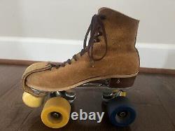 Vtg Riedell 130L Womans Jogger Suede Leather Roller Skates Sure Grip Size 7 READ