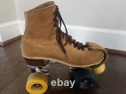 Vtg Riedell 130L Womans Jogger Suede Leather Roller Skates Sure Grip Size 7 READ