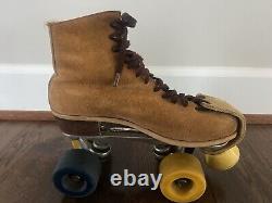 Vtg Riedell 130L Womans Jogger Suede Leather Roller Skates Sure Grip Size 7 READ