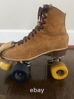 Vtg Riedell 130L Womans Jogger Suede Leather Roller Skates Sure Grip Size 7 READ