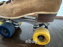 Vtg Riedell 130L Womans Jogger Suede Leather Roller Skates Sure Grip Size 7 READ