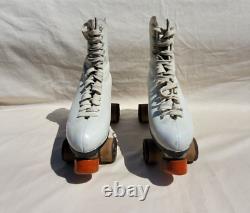 Vtg Riedell 297R Size 6.5 Womens White roller skates Made in USA