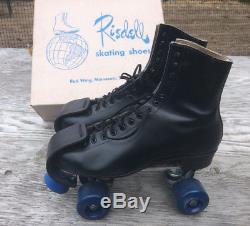 Vtg Riedell RED WING RollerSkates Leather Mens 10 Black USA Made EUC! Orig. Box