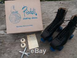 Vtg Riedell RED WING RollerSkates Leather Mens 10 Black USA Made EUC! Orig. Box