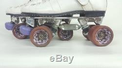 Vtg Riedell RS-1000 Speed Skates White Size M 6 Sure Grip XK-4 Zinger Wheels