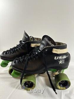 Vtg Riedell USA Roller Skates Mad Hog 62 Speed Wheels VGC Quads
