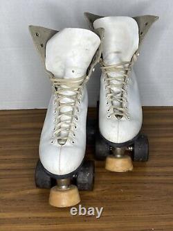 Woman's Riedell Vintage Roller Skates Sure-Grip Century 3 White Leather SZ 5.5