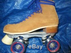 Women Riedell Suede 130 Roller Skates, Size 9, hee to toe 10 3/16 in