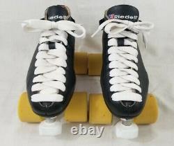 Women's Size 6 Riedell 595 Roller Speed Skates with Black Plates + SureGrip Wheels